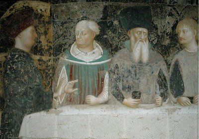 Het banket van Herodes, uit de cyclus van het leven van Sint Johannes de Doper door Tommaso Masolino da Panicale